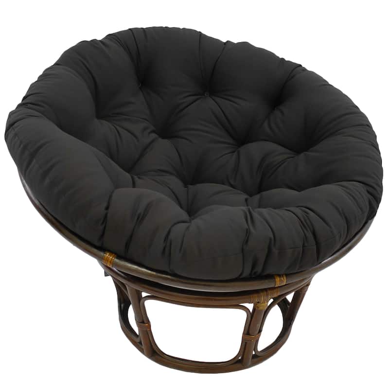 52-inch Solid Twill Papasan Cushion (Cushion Only) - Black