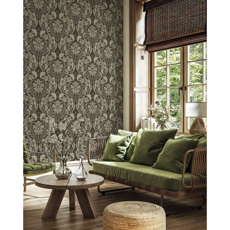Harry & Grace Thornton Vintage Damask Peel and Stick Wallpaper