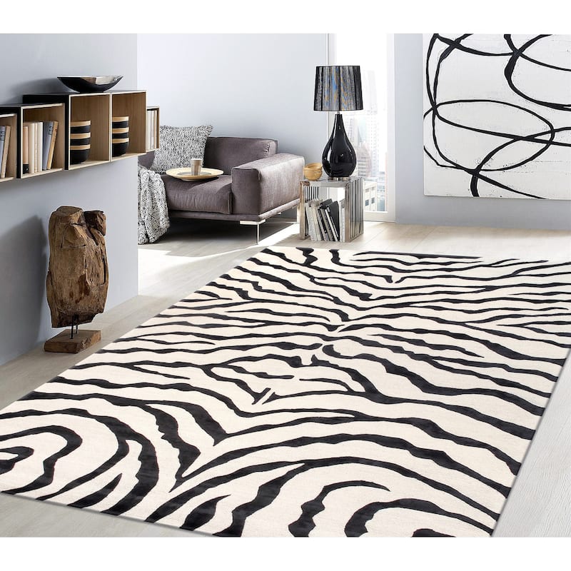 Pasargad Home Edgy Hand-Tufted Silk & Wool Area Rug