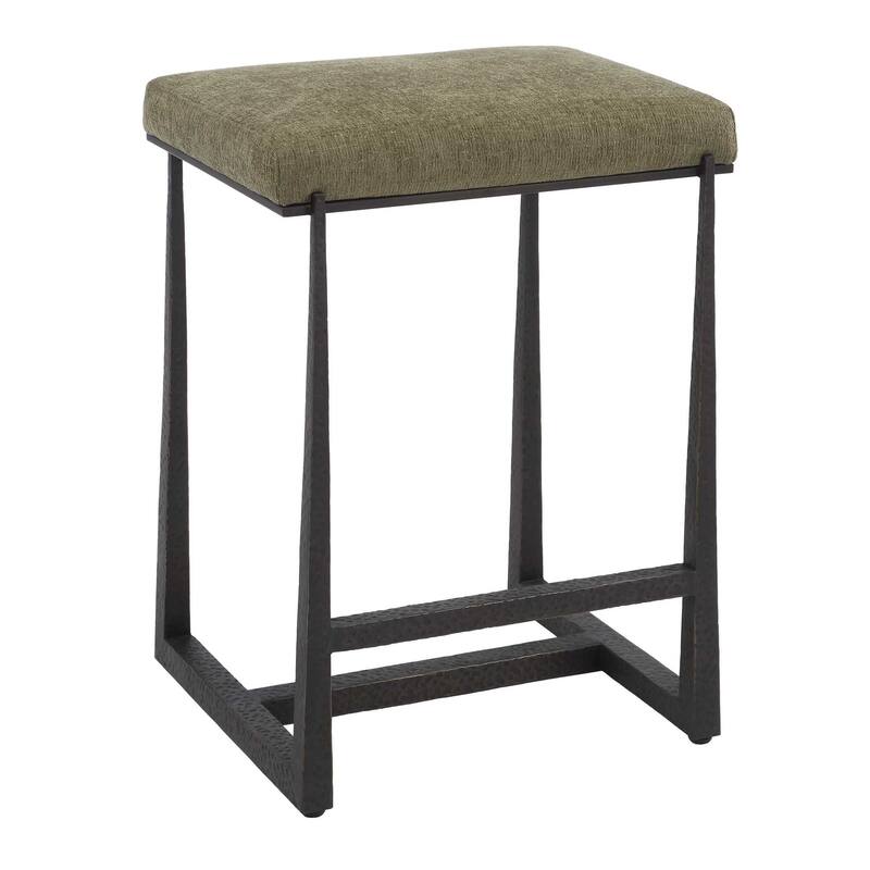 Uttermost Midas Bronze Counter Stool - 18.5"W x 15.5"D x 26"H