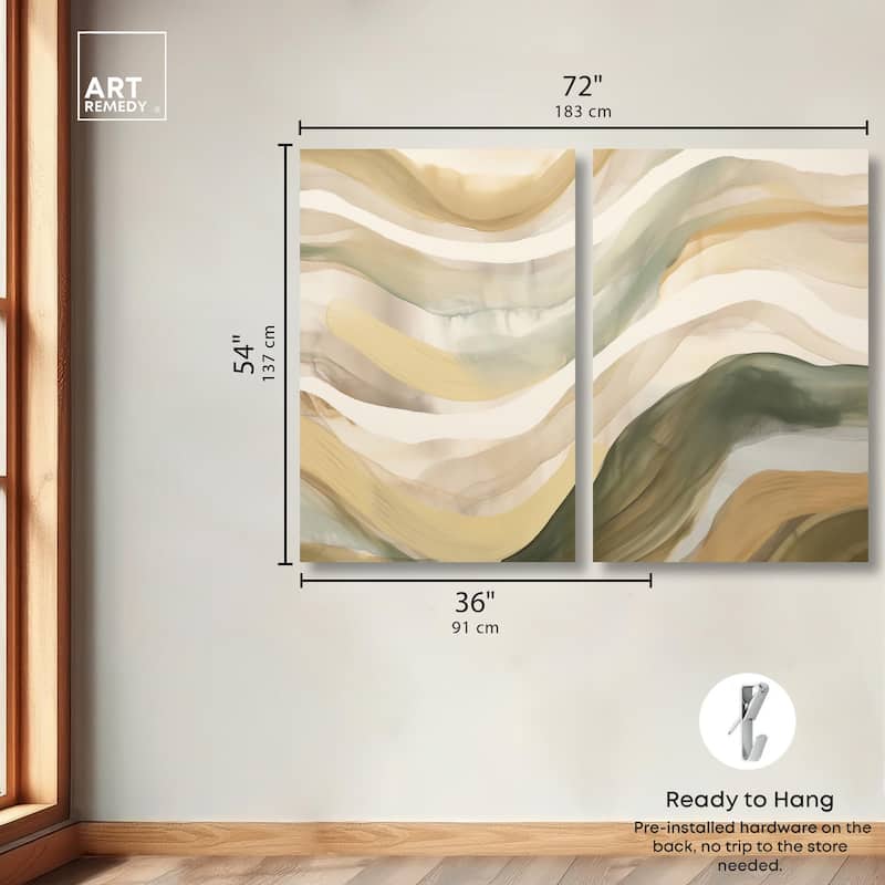 Dunes of Time I Canvas Set of 2 by Art Remedy, Gallery Wrapped