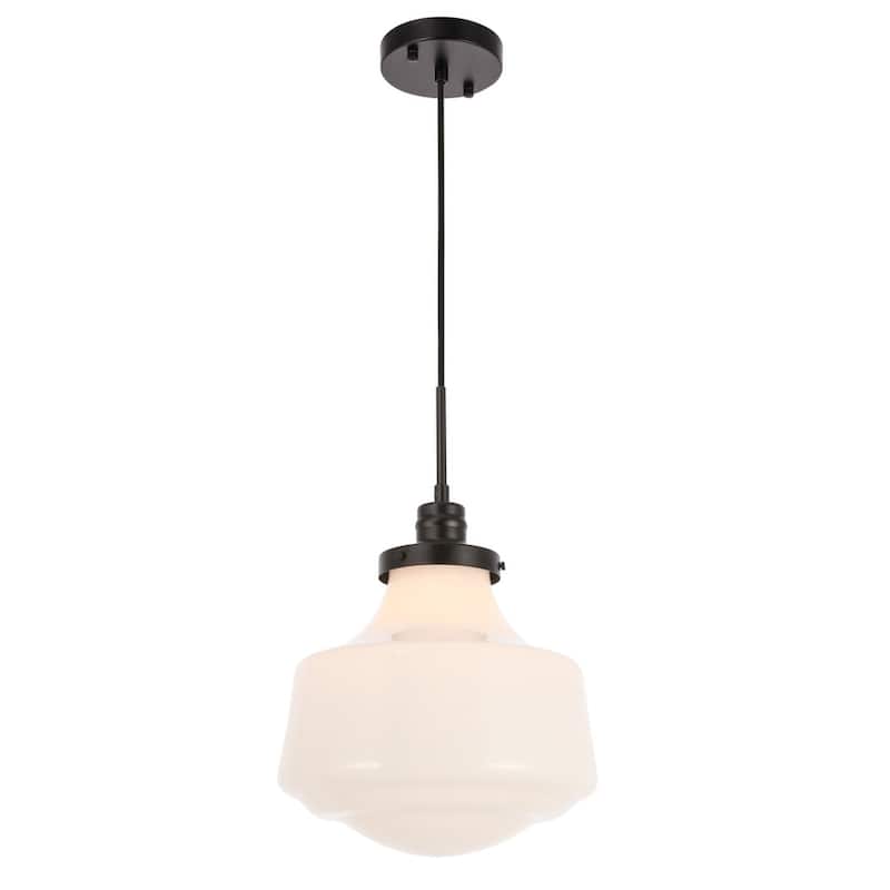 Klyli 11-inch 1-light Frosted Glass Hanging Pendant
