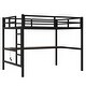 preview thumbnail 9 of 10, Black Full Size Metal Loft Bed with Power Outlet and LED Lighted, Space-Saving, Noise Reduced