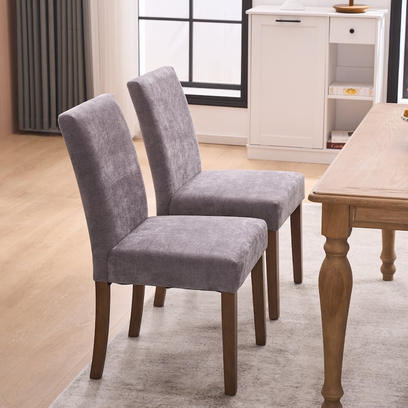 Boucle Fabric Upholstered Dining Chairs (Set of 2)