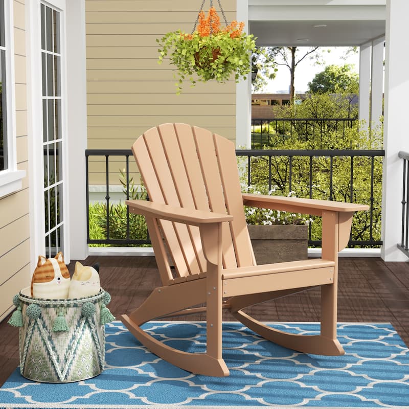 Laguna Hdpe All Weather Outdoor Patio Rocking Chair - Teak
