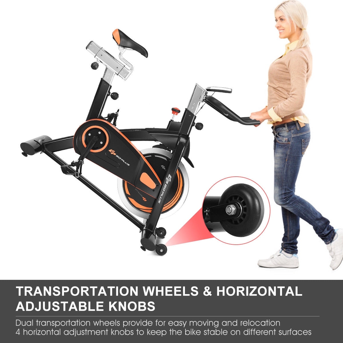 Goplus Exercise Bike Cycle Trainer Indoor Workout Cardio Fitness