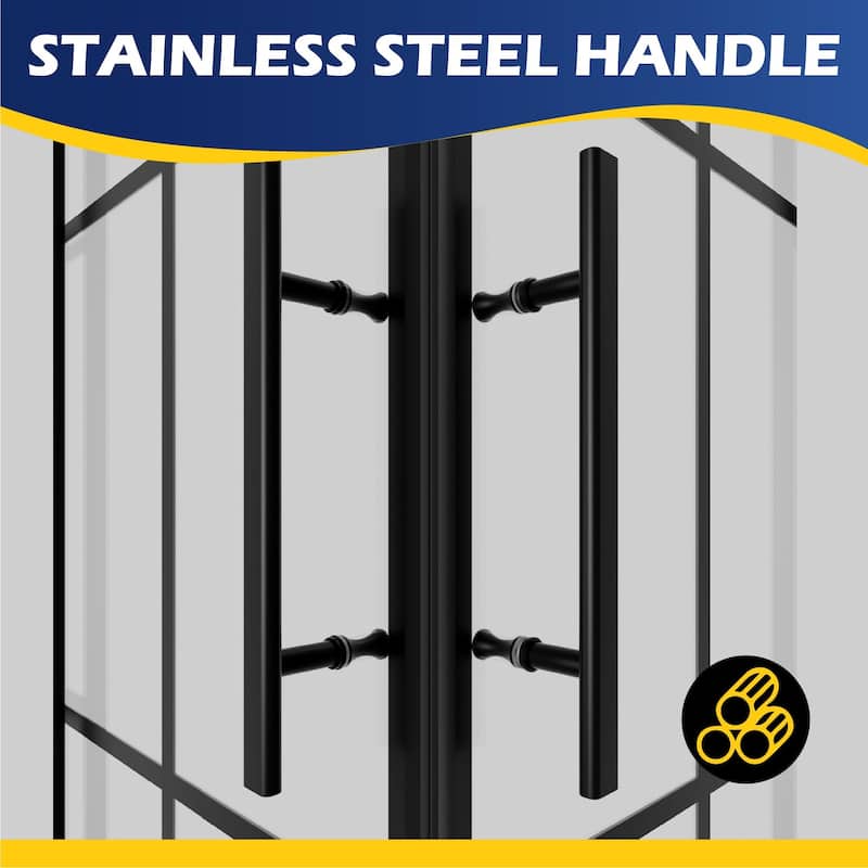 i-Homare 36 in.D x 36 in. W x 72 in. H Corner Shower Enclosure with Double Sliding Doors