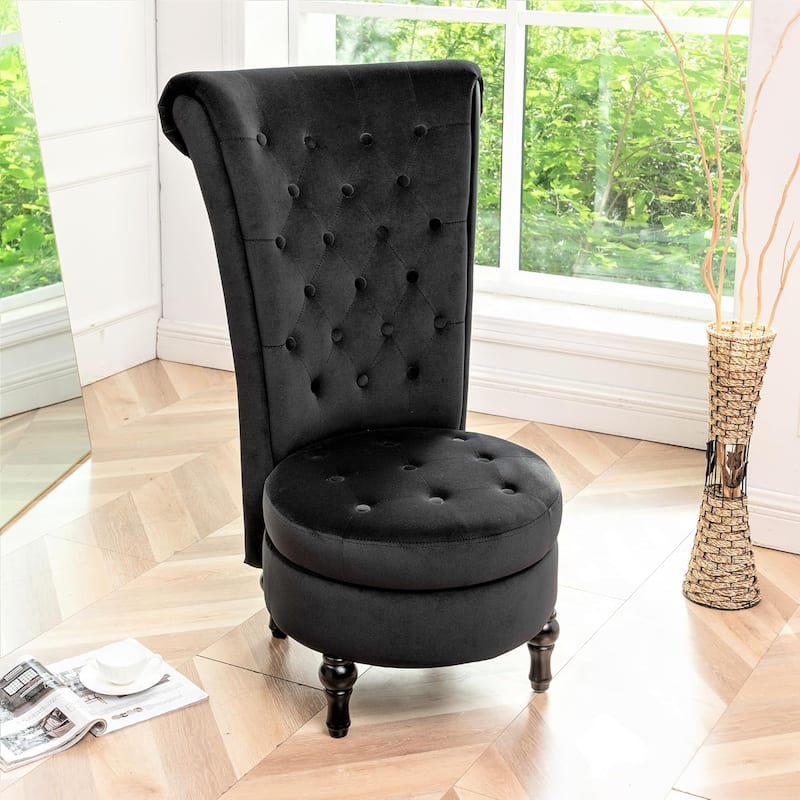 Gosser 20" Wide Velvet High Back Vanity Chair