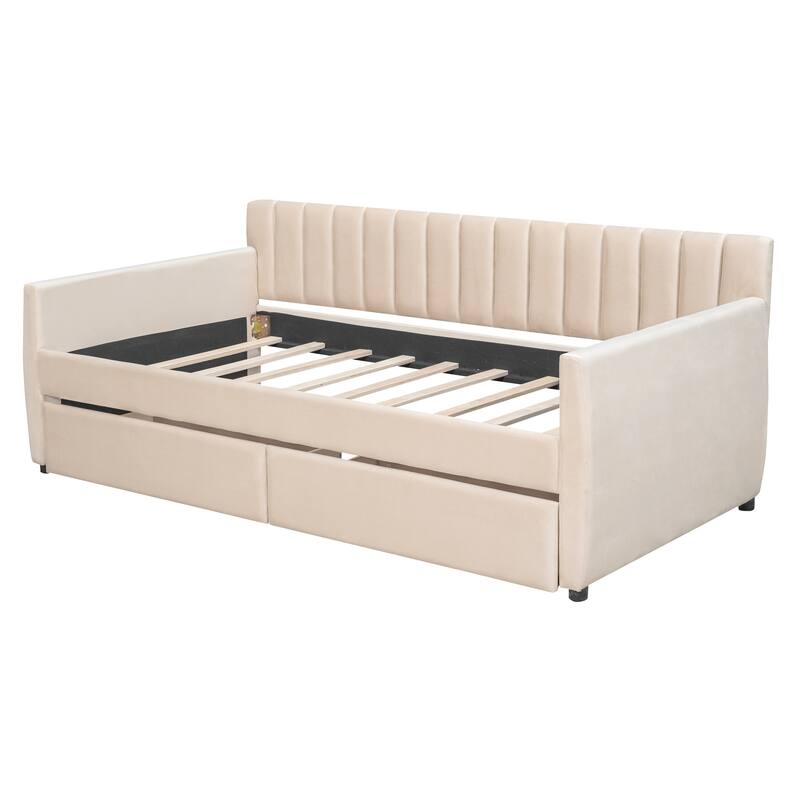 Twin Size Upholstered daybed with Drawers