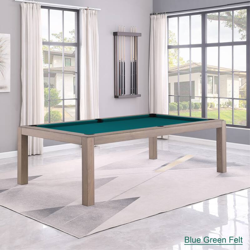 Olivia GreyWash Ash 8ft Billiard Slate Pool Table with dining top - Blue