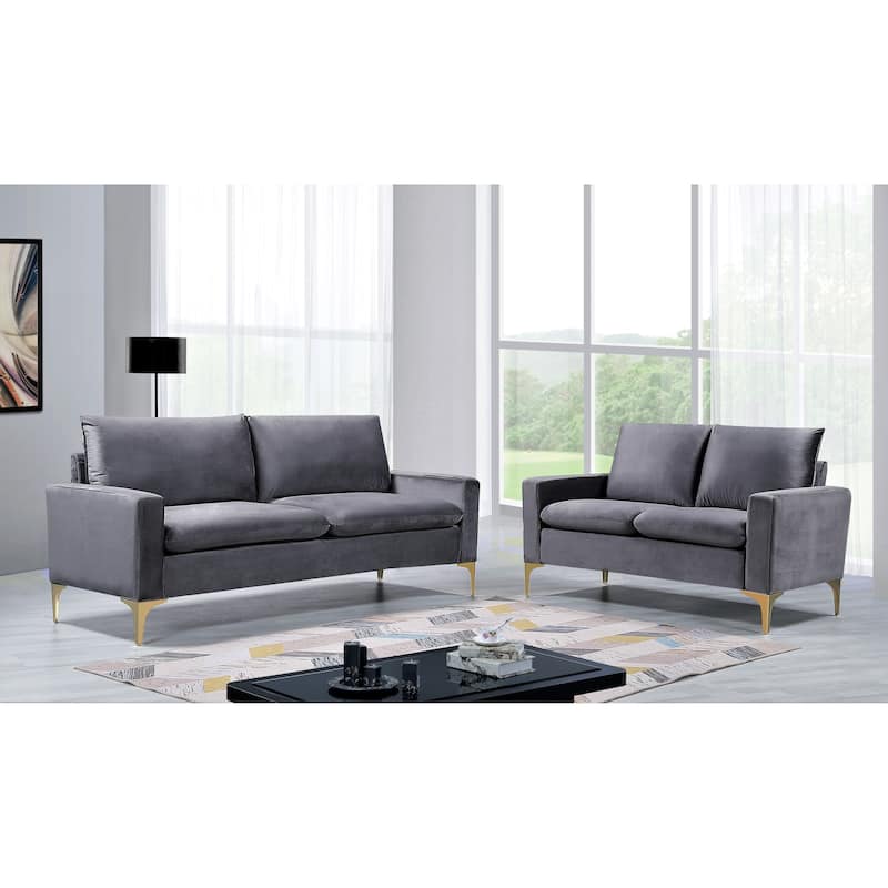 Buchan 54.7'' Velvet Square Arm Loveseat