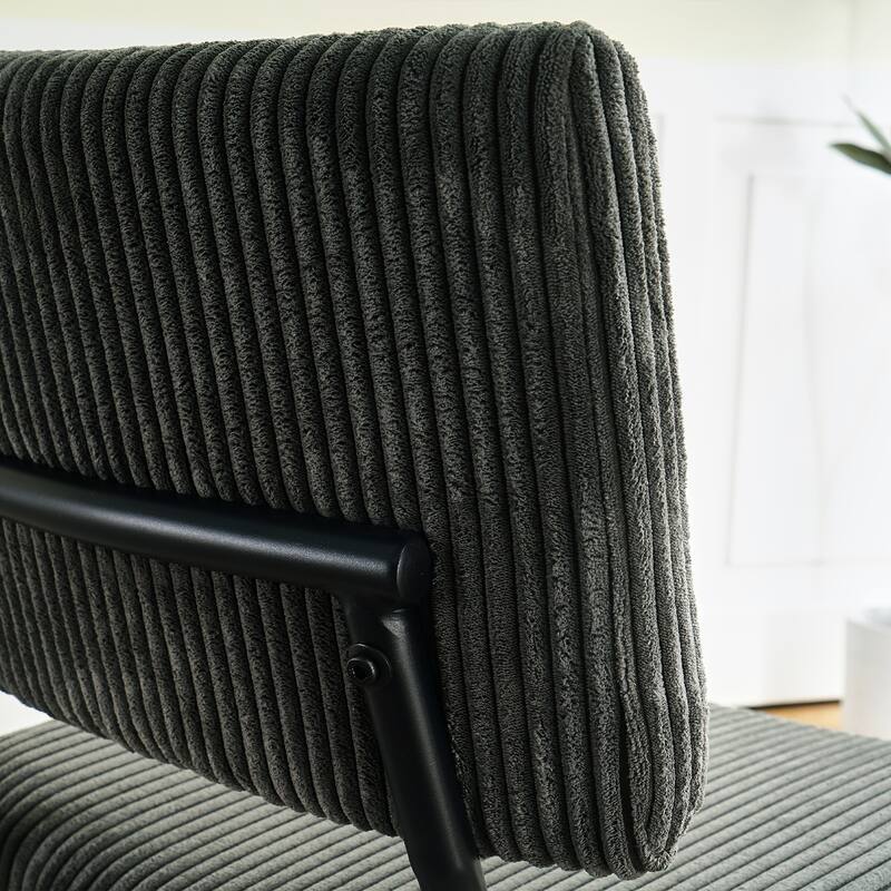 Set of 2 Fabric Dining Chair Grey Side Chair Accent Chairs with Back
