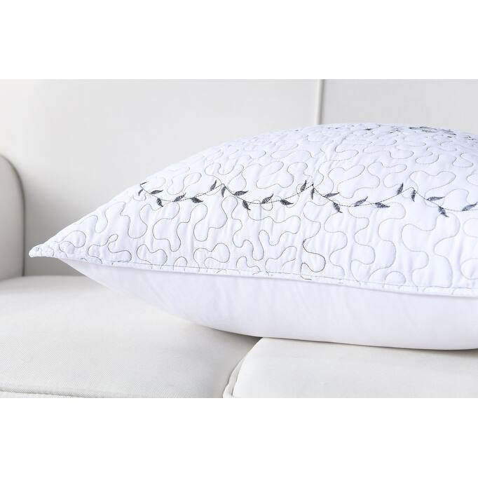 MarCielo 2 Pack Pillow Shams Throw Pillow Covers Euro Sham Embroidery