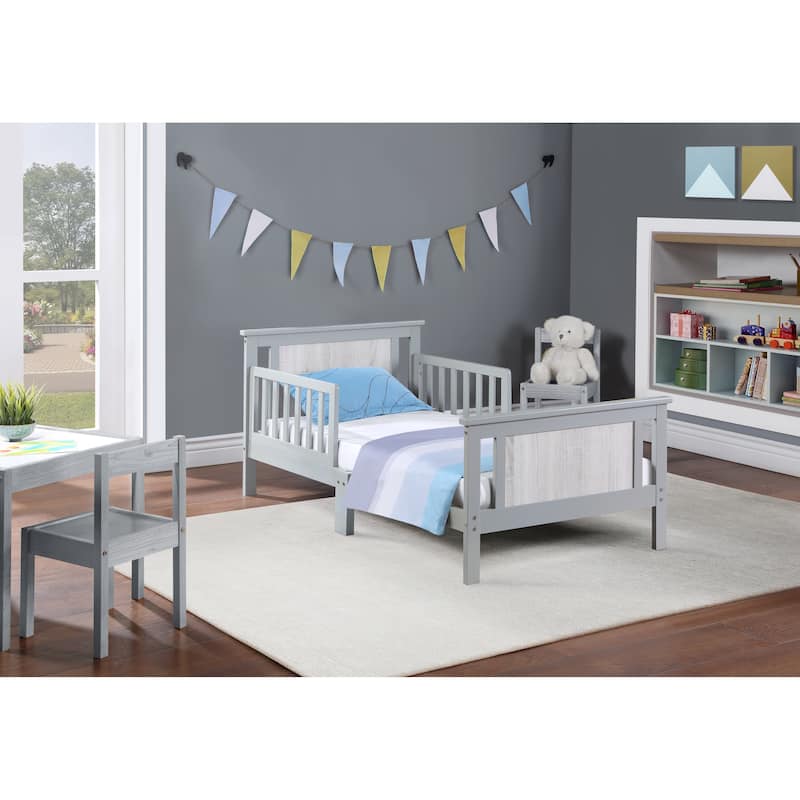 Olive & Opie Connelly Reversible Panel Toddler Bed - Grey