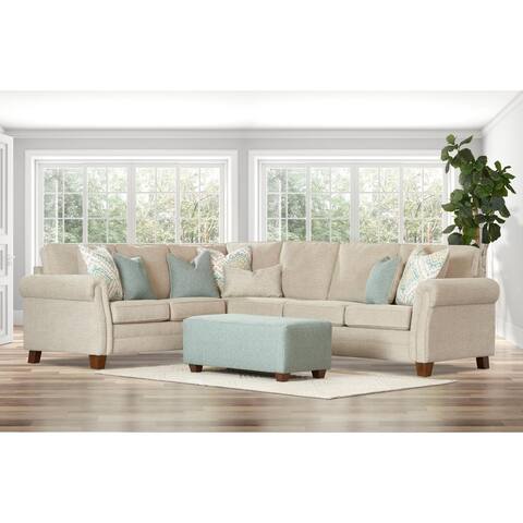 Lipa Fabric Right Facing Sectional with Ottoman