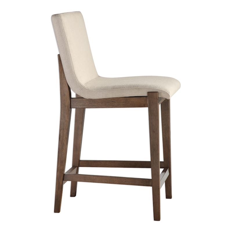 Uttermost Klemens 20 Inch Wide Wood Frame Kitchen Stool with Fabric