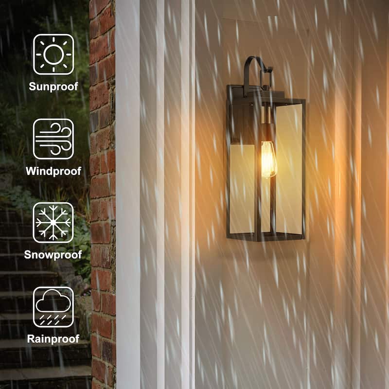 4 Pack 1-Light Matte Black Outdoor Wall Light - 7"x8.81"x22.5"