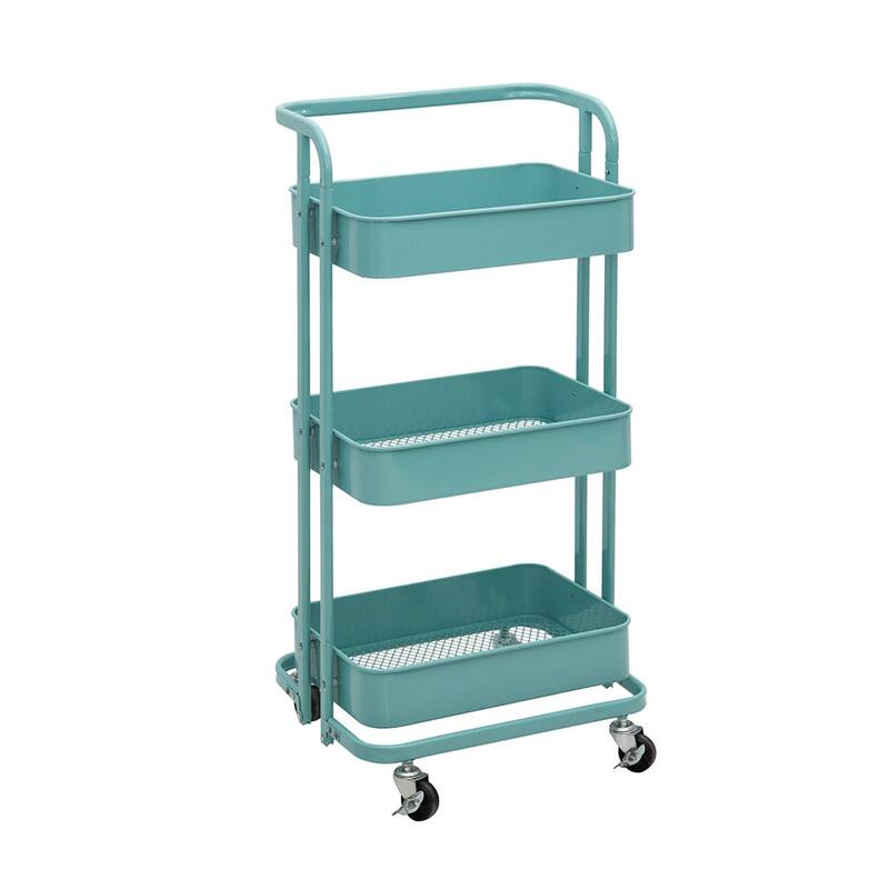 3 Tier Foldable Rolling Utility Cart