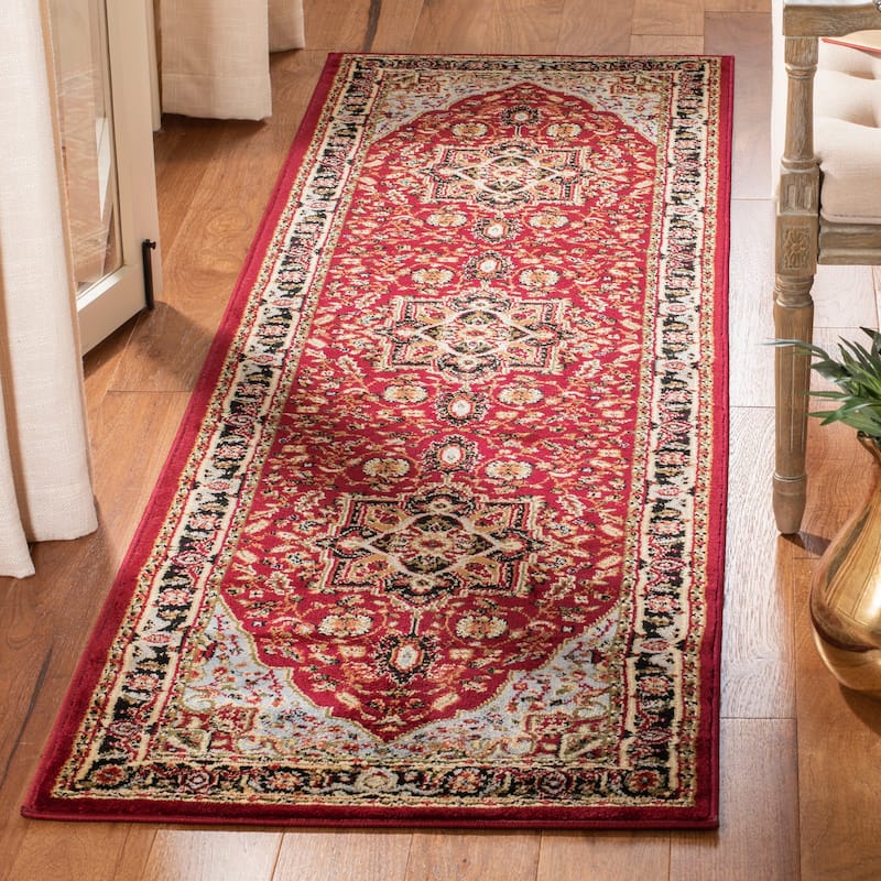 SAFAVIEH Lyndhurst Feryal Traditional Oriental Medallion Rug - 2'3" x 8' Runner - Red/Black - Runner
