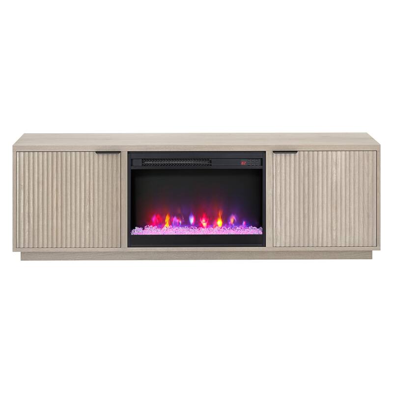 Mansfield Rectangular TV Stand with 26" Crystal Fireplace for TV's up to 78" - 70" Wide