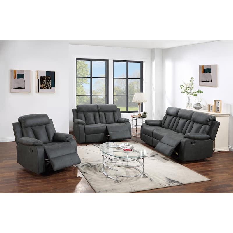 Luxurious Single Recliner with Plush Gel Leatherette Upholstery and Manual Reclining Feature