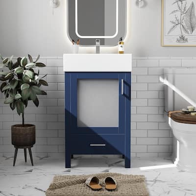 20" Bathroom Vanity with Ceramic Sink and Ample Storage