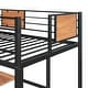 preview thumbnail 11 of 13, Twin Metal Loft Bed with Shelves, 2 built-in ladders and Desk, Black