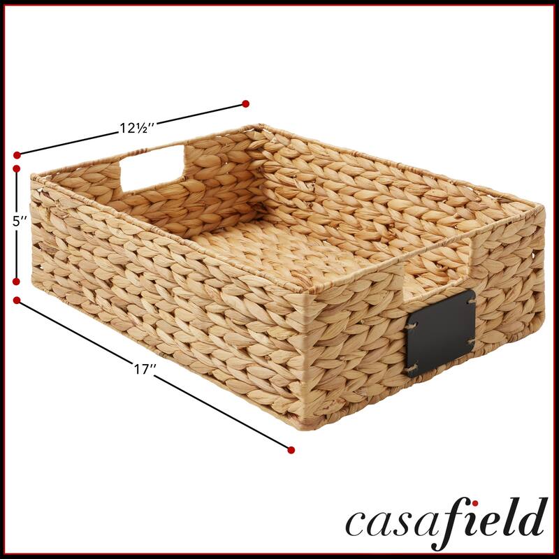 Water Hyacinth Pantry Storage Basket Organizer Bins