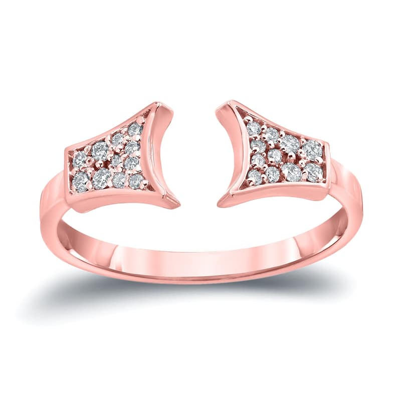 Auriya 14k Gold Modern Open Diamond Ring 1/5ct TW - Rose - 4