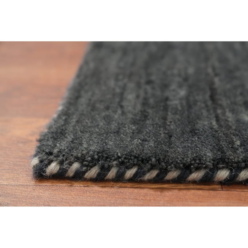Hand Knotted Oriental 100% Wool Carpet Tribal Animal Pictorial Greys & Charcoal Gabbeh Area Rug - 7' 8'' X 5' 0''