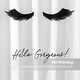 preview thumbnail 2 of 7, LASH OUT LOUD Shower Curtain-Black Lashes White Shy Angel Polyester-1pc 72x72"