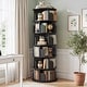 preview thumbnail 67 of 102, 4/5/6 Tiers Round Rotating Bookcase, Revolving Floor Standing Bookshelf Corner Organizer Display Black-6T