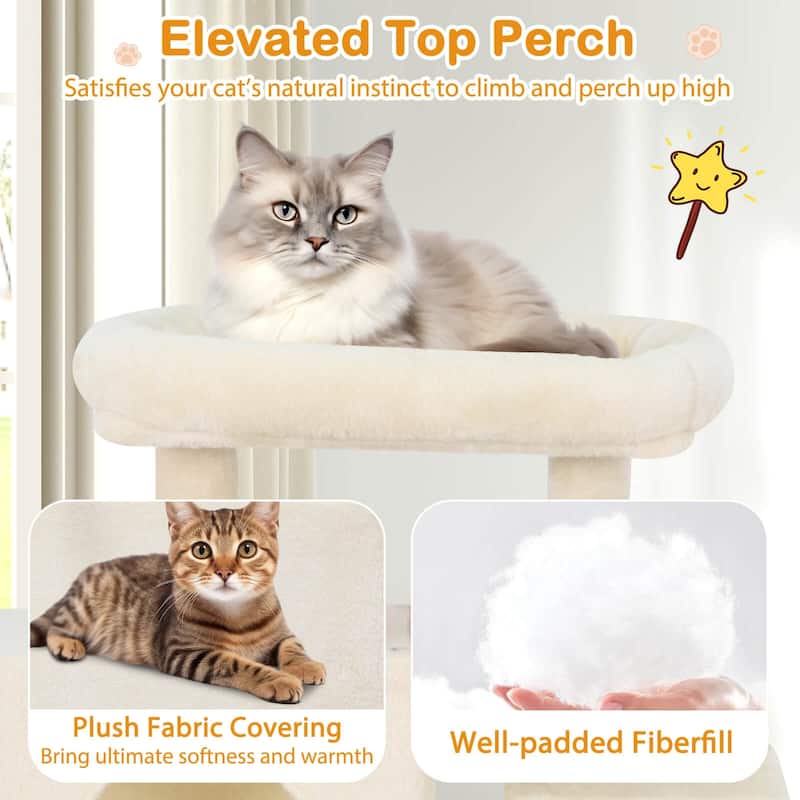 Costway 70” Large Cat Tree for Indoor Cats with Plush Top Perch, Dual - See Details
