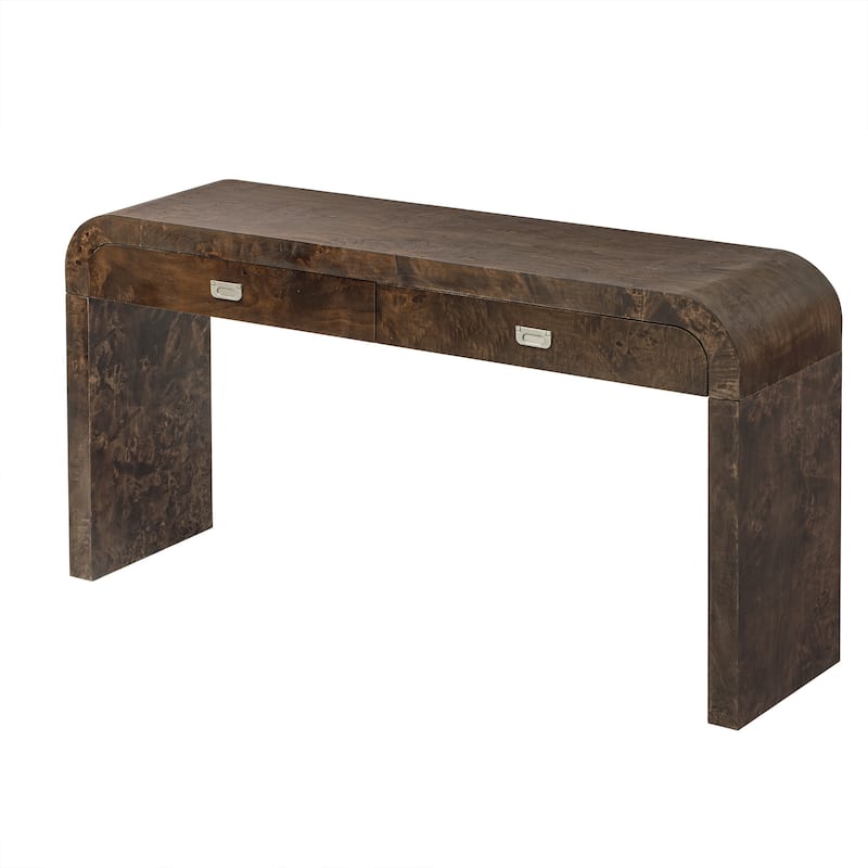 Modern Entryway Table with Burl Wood Veneer,Suitable for Entryway, Hallway,Living Room,Foyer,Corridor