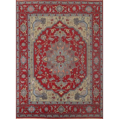 Animal Pictorial Ziegler Area Rug Hand-Knotted Wool Carpet - 7'11" x 9'10"