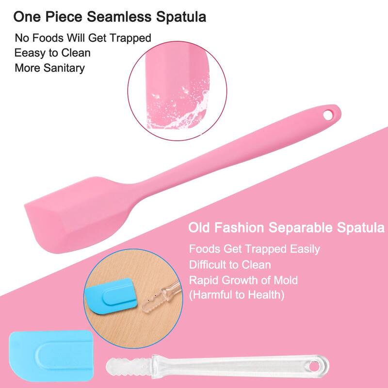 Silicone 2 Pcs Heat Resistant Rubber Turner Non Stick Spatula Set
