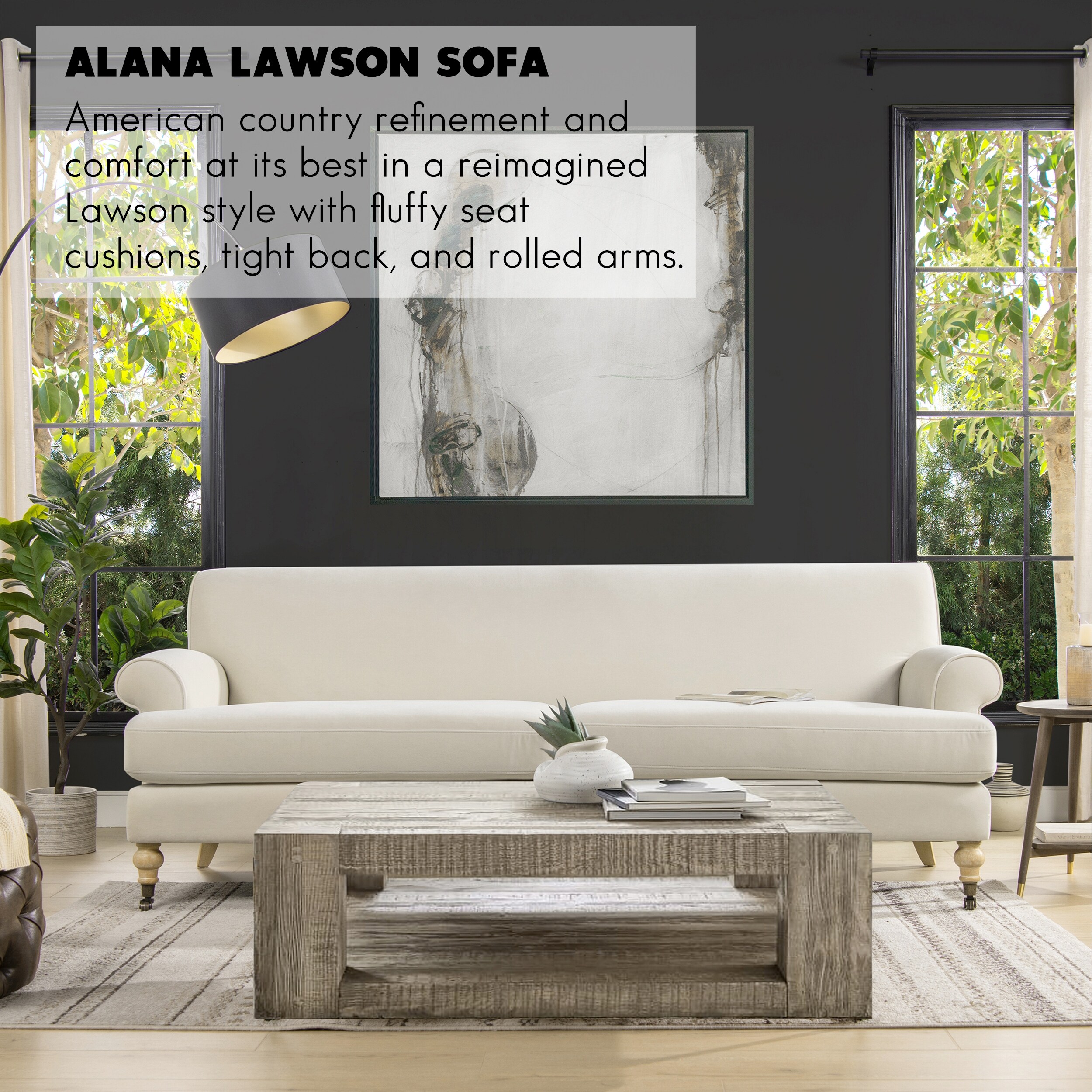 Alana Lawson Two-Cushion Tight Back Sofa, Mink Beige - Jennifer