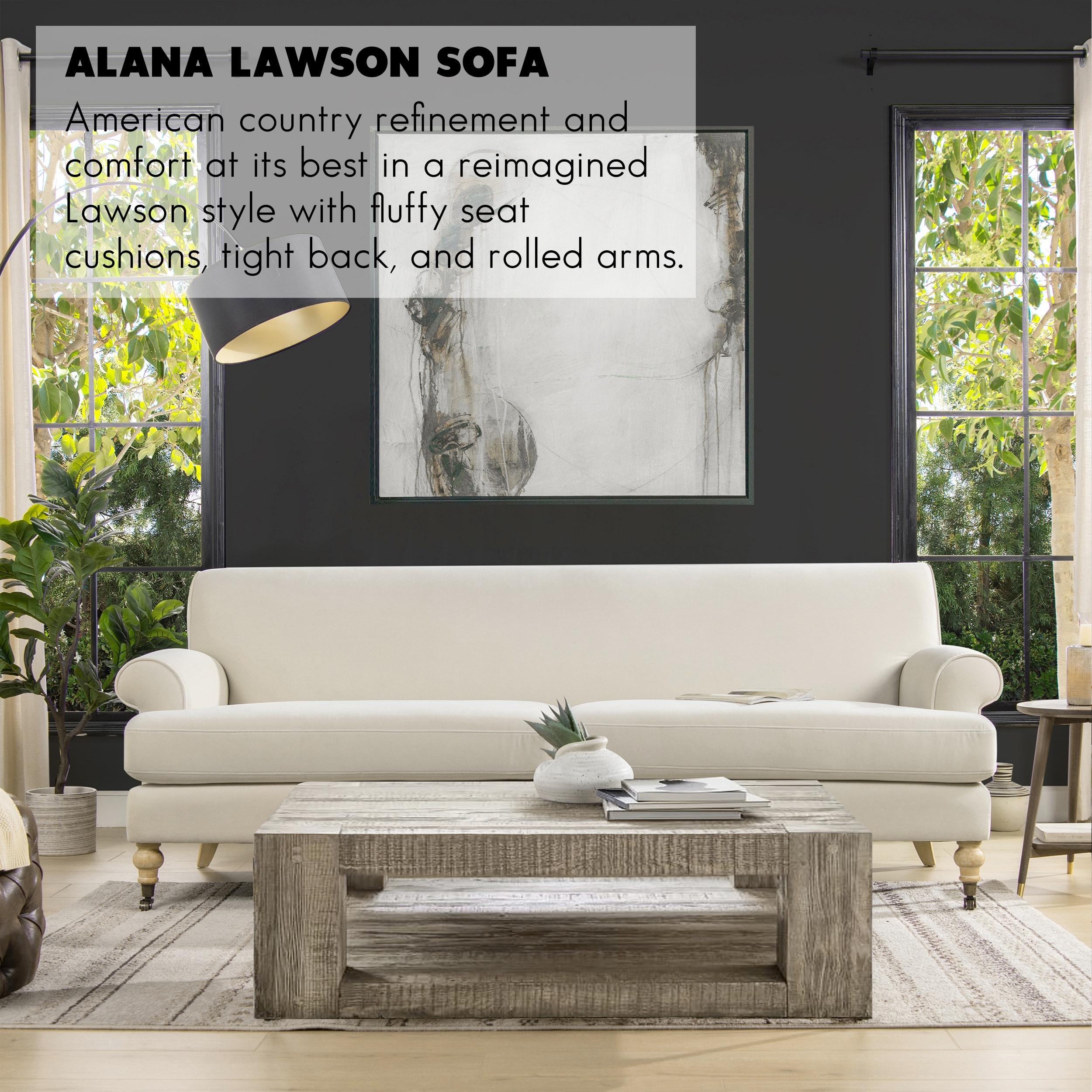 Alana Lawson Performance Velvet Two Cushion Tight Back Sofa