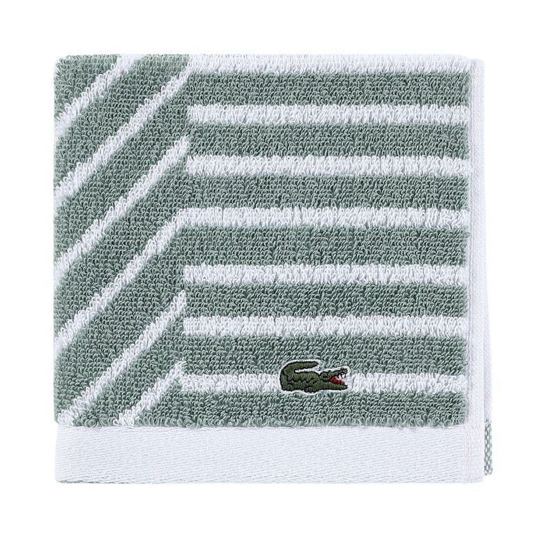 Lacoste Guethary Stripe Cotton Wash Cloth - Aloe