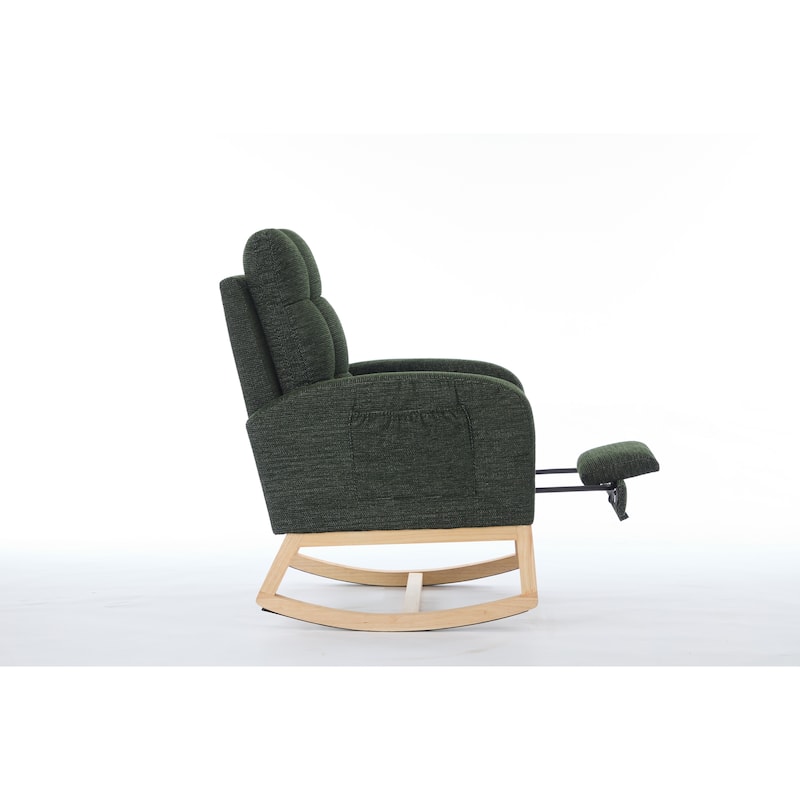 Modern Accent Rocking Chair with Adjustable Footrest