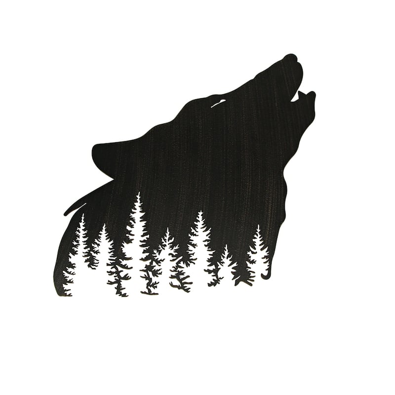 Wolf Laser Cut Metal Wall Art Hanging Forest Room Decor Lodge