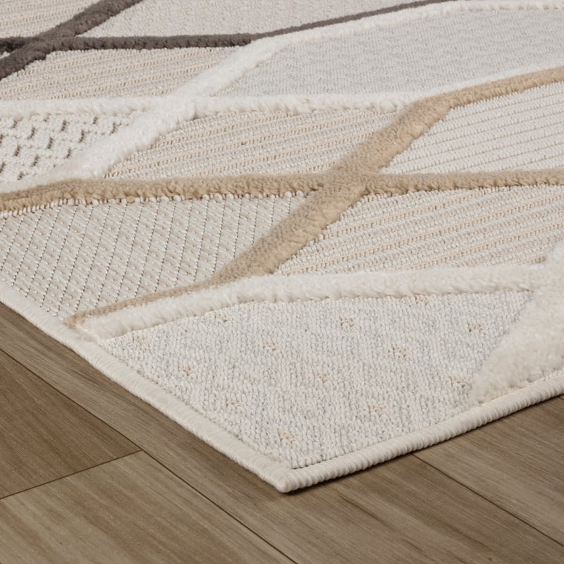 Rug Branch Abstract Geometric Modern Cream Beige Indoor Area Rug