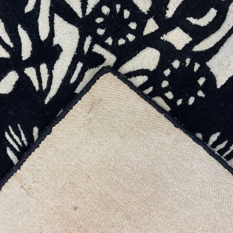 HERAT ORIENTAL Handmade Floral-Lace Graphic Wool Rug
