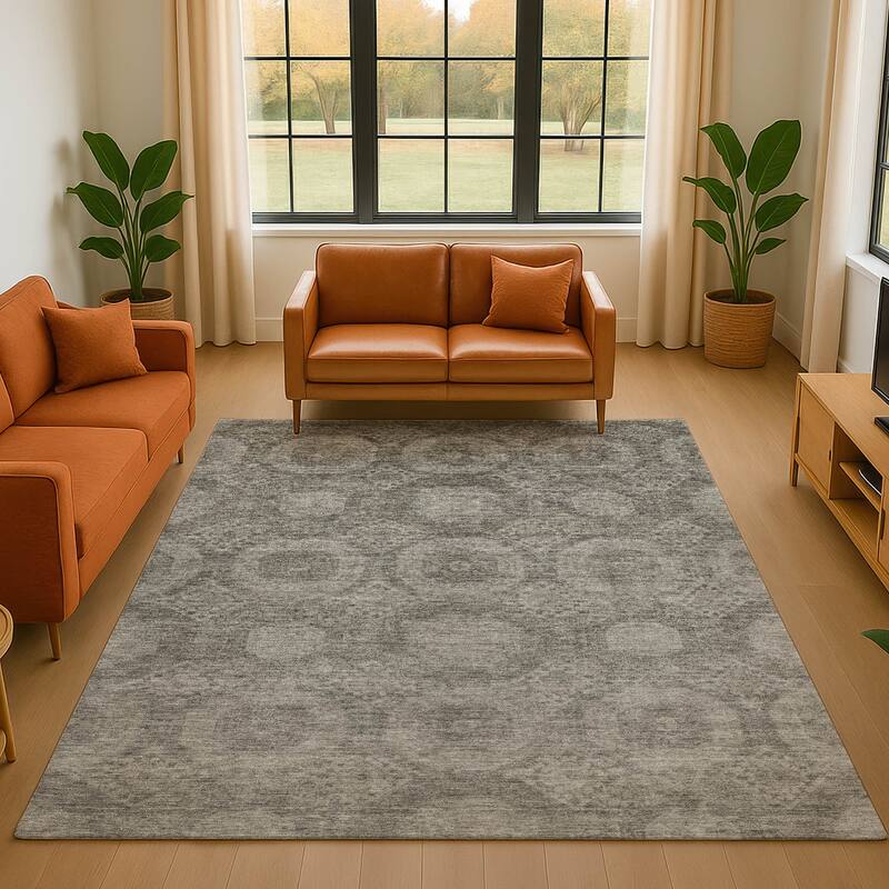 Premium Washable Super Soft Vintage Traditional Mayfield Rug - Pewter - 2'6" x 3'10"