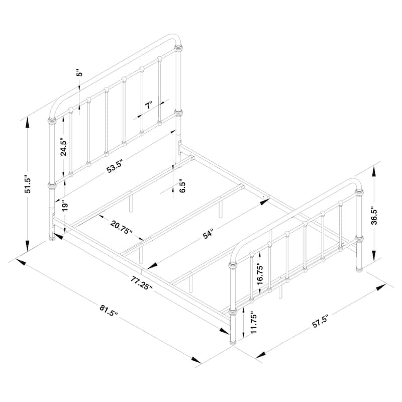 Livingston Metal Open Frame Bed Dark Bronze