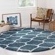 preview thumbnail 49 of 164, SAFAVIEH Hudson Shag Ogee Trellis 2-inch Thick Area Rug 3' Round - Slate Blue/Ivory - Round