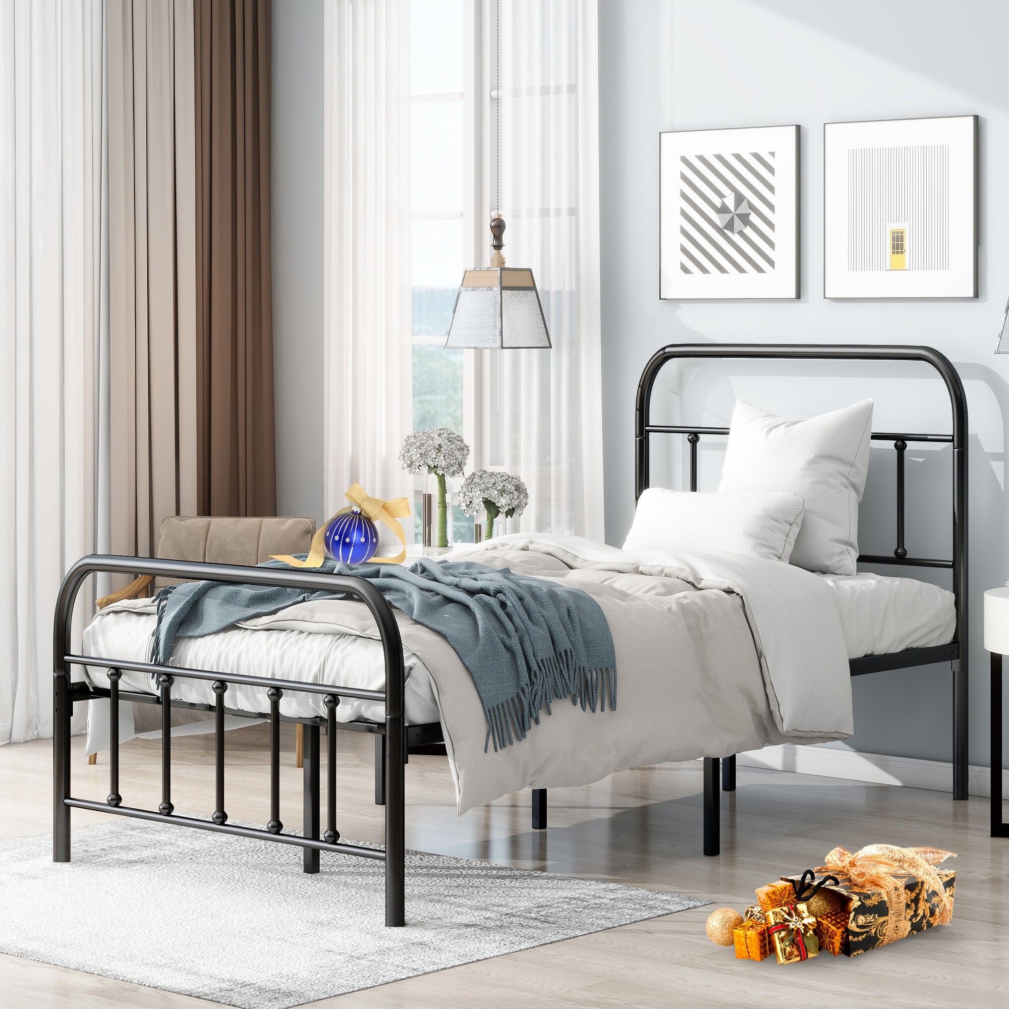 Vintage Metal Platform Bed Frame Modern Platform Bed Easy Assembly No Box Spring Needed On Sale Bed Bath Beyond 36603821
