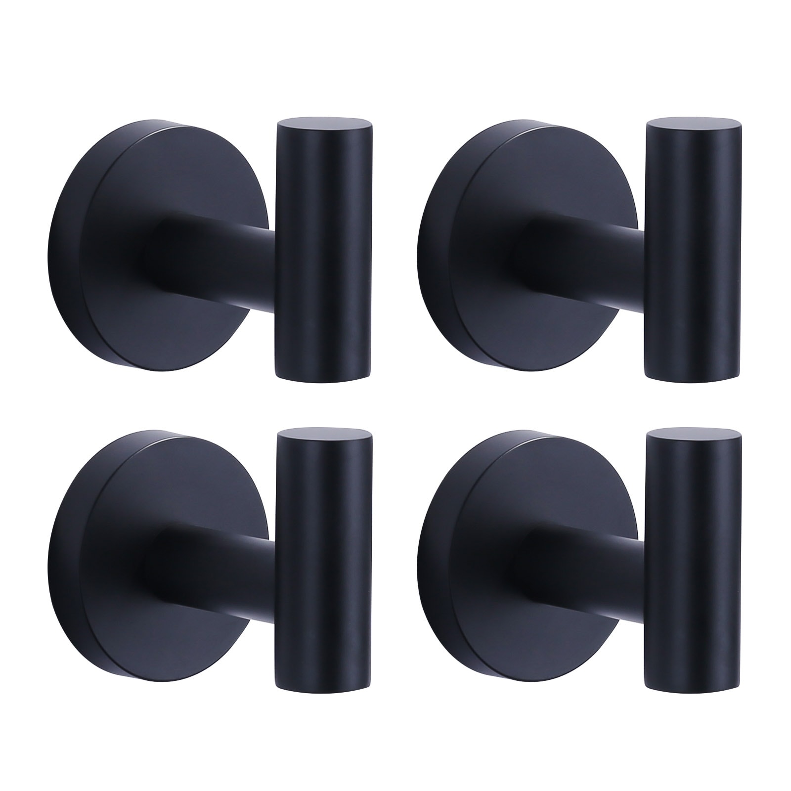 WOWOW Stainless Steel J-Hook Robe/Towel Hook 4 PCS