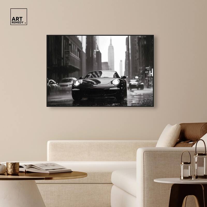 Driving in the Rain NYC Canvas by Art Remedy