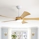 preview thumbnail 49 of 67, 52" Noiseless Ceiling Fan with Integrated LED Light Blades Reversible and Remote Control, Smart Optional 52Inch(Non-Smart) - White and Beige3